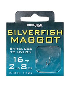 Drennan Silverfish Maggot Barbless Haken met Nylon